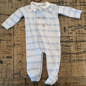 Heather gray & white collared jumpsuit (3 month)